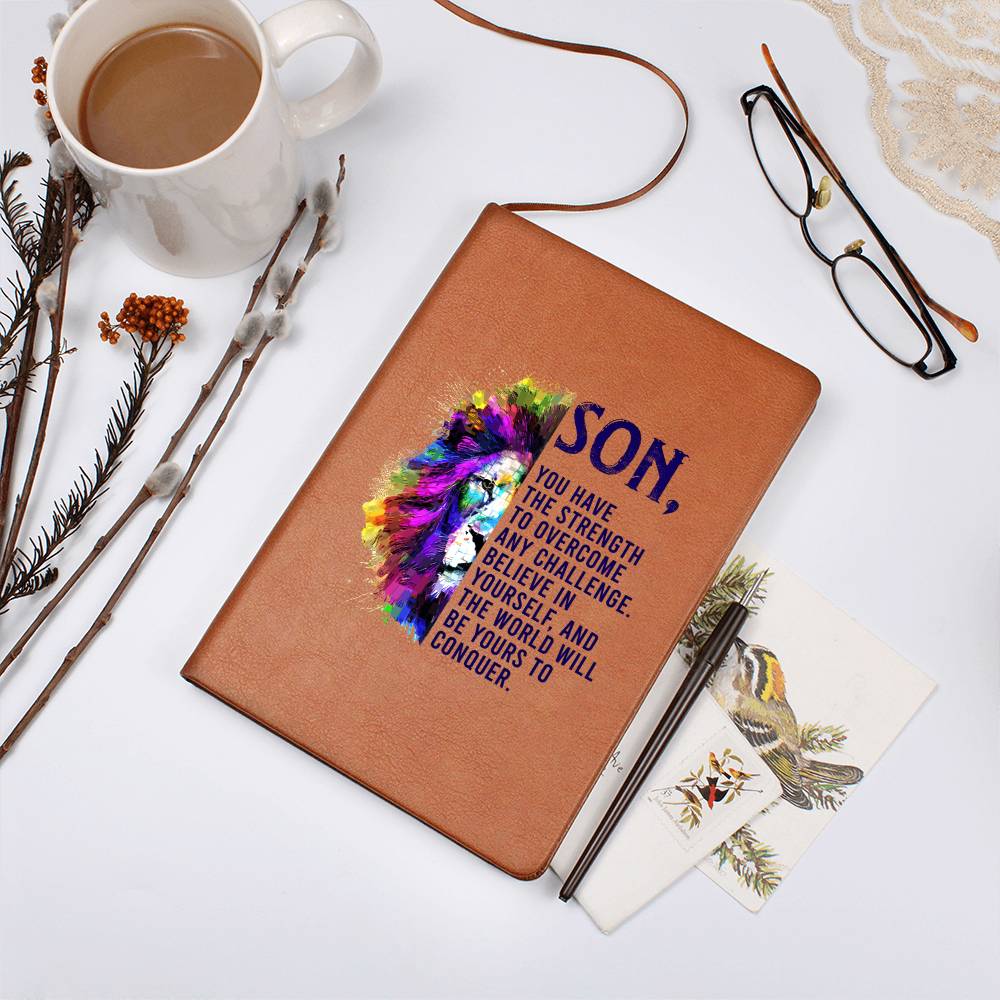 Son Strength Leather Journal-[Heartfelt Family Gift]