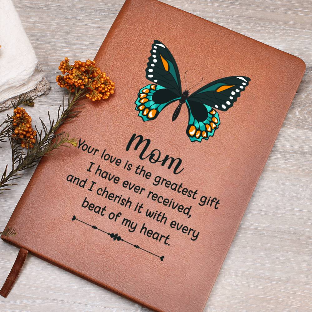 Mom Butterfly Leather Journal-[Heartfelt Family Gift]
