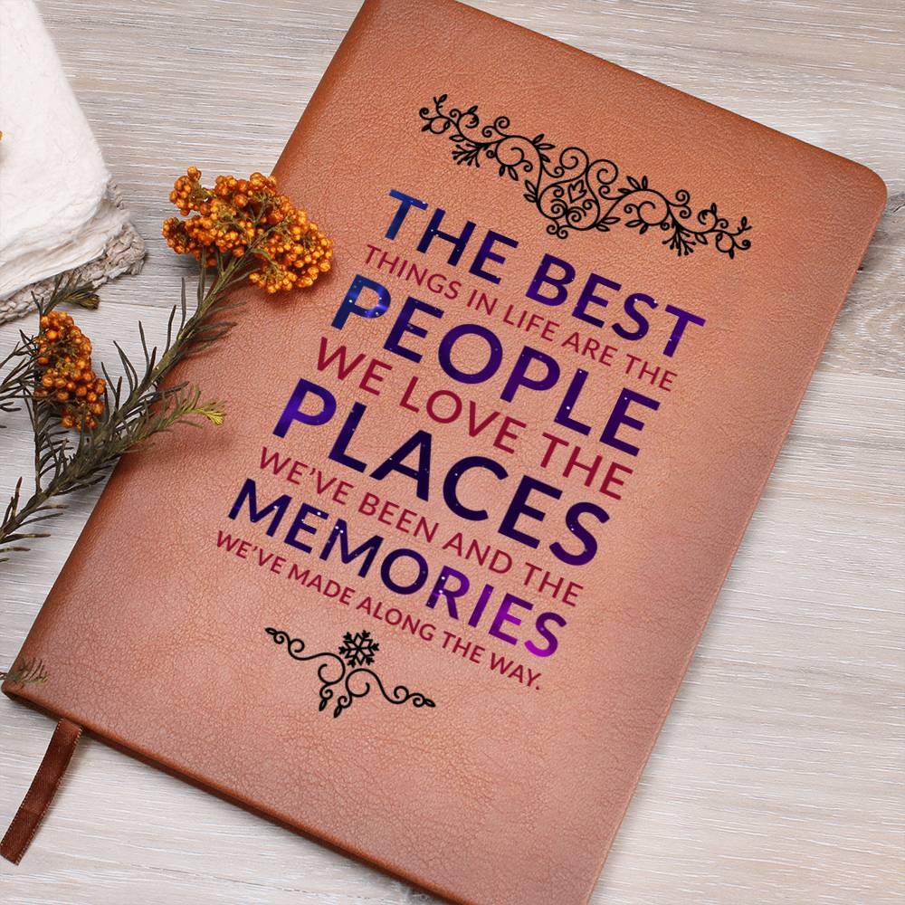 People Places Memories Leather Journal-[Heartfelt Family Gift]