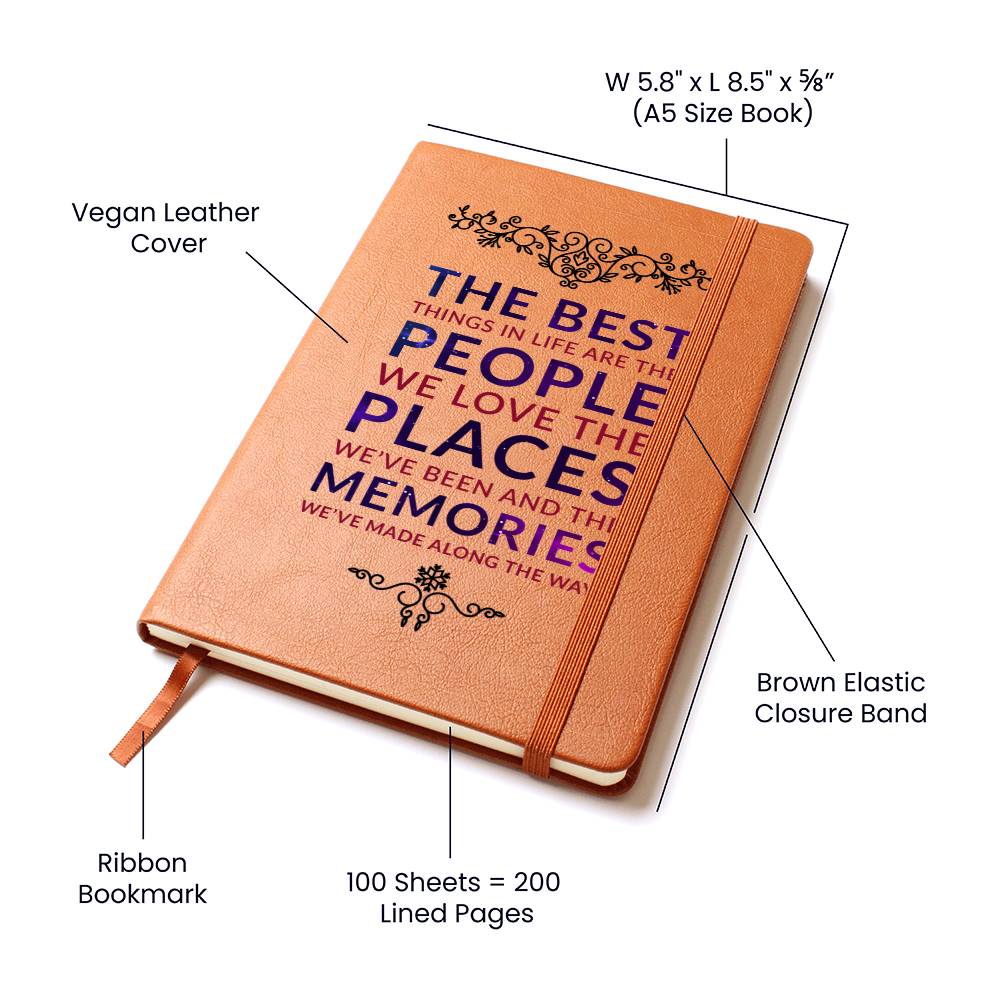 People Places Memories Leather Journal-[Heartfelt Family Gift]