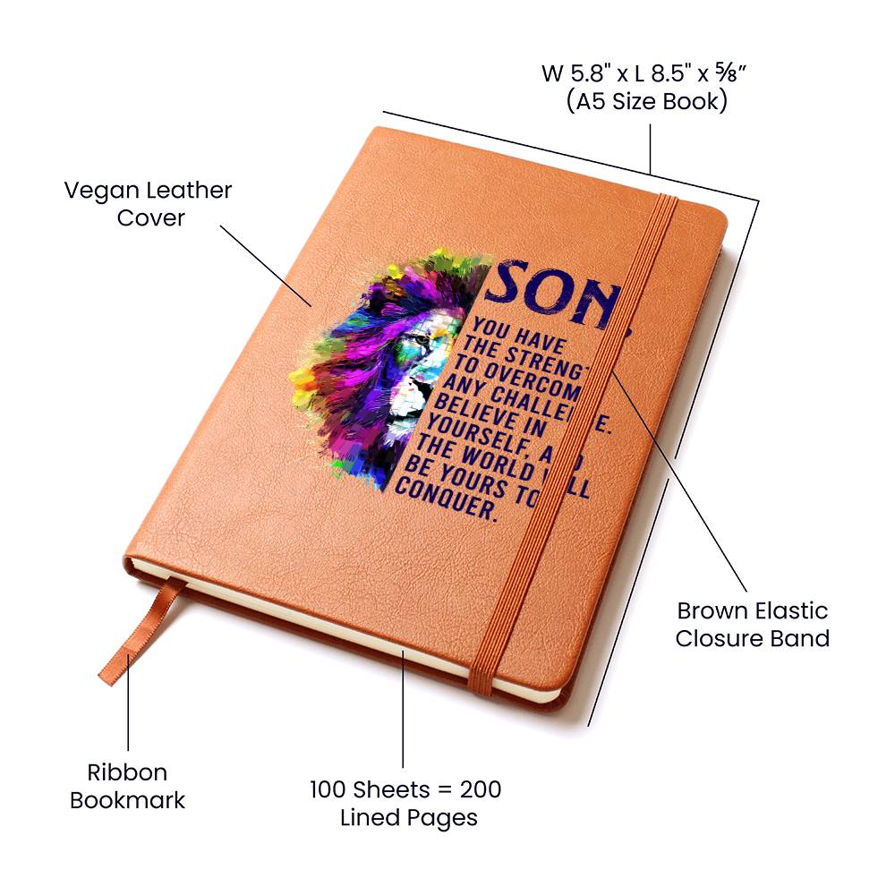 Son Strength Leather Journal-[Heartfelt Family Gift]