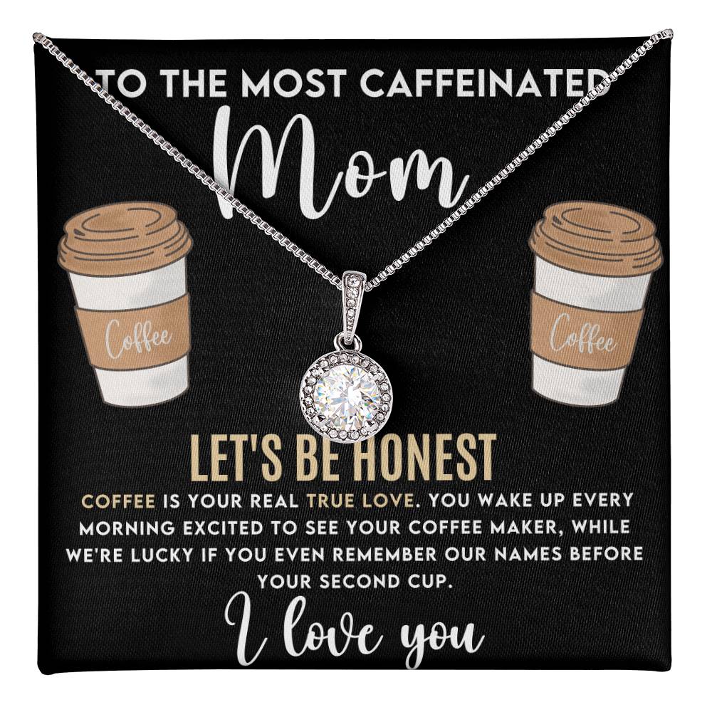 Moms Coffee Lover Necklace The Perfect Gift for the Caffeine-Obsessed-[Heartfelt Family Gift]