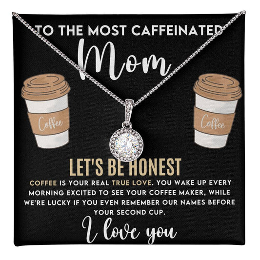 Moms Coffee Lover Necklace The Perfect Gift for the Caffeine-Obsessed-[Heartfelt Family Gift]
