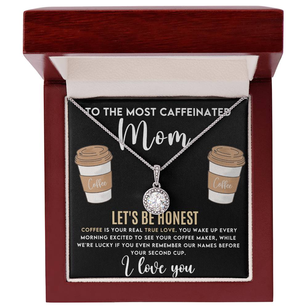 Moms Coffee Lover Necklace The Perfect Gift for the Caffeine-Obsessed-[Heartfelt Family Gift]