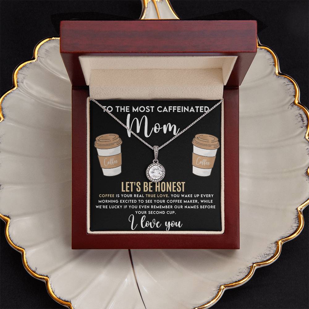 Moms Coffee Lover Necklace The Perfect Gift for the Caffeine-Obsessed-[Heartfelt Family Gift]