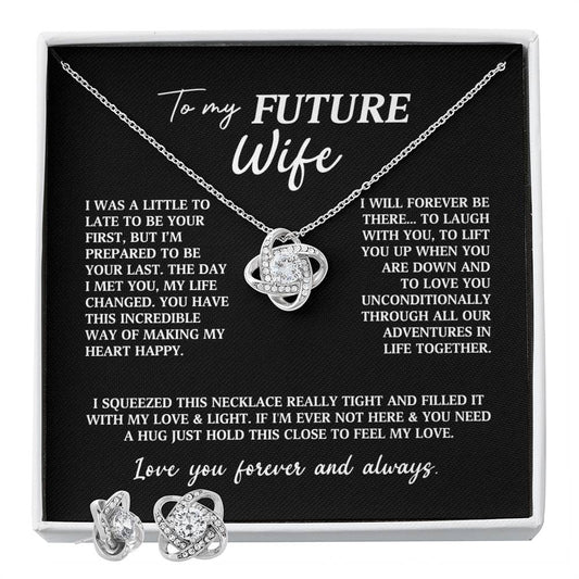To My Future Wife Love Knot Necklace & Earring Gift Set