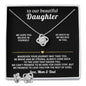 To Our Daughter Love Knot Necklace  Earring Gift Set