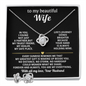 To My Beautiful Wife Love Knot Necklace & Earring Gift Set
