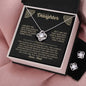 To My Daughter Love Knot Necklace & Earring Gift Set