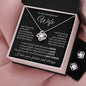 To My Wife Love Knot Necklace & Earring Gift Set
