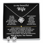 To My Beautiful Wife Love Knot Necklace & Earring Gift Set