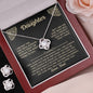 To My Daughter Love Knot Necklace & Earring Gift Set