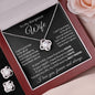 To My Wife Love Knot Necklace & Earring Gift Set
