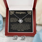 To My Daughter Love Knot Necklace & Earring Gift Set