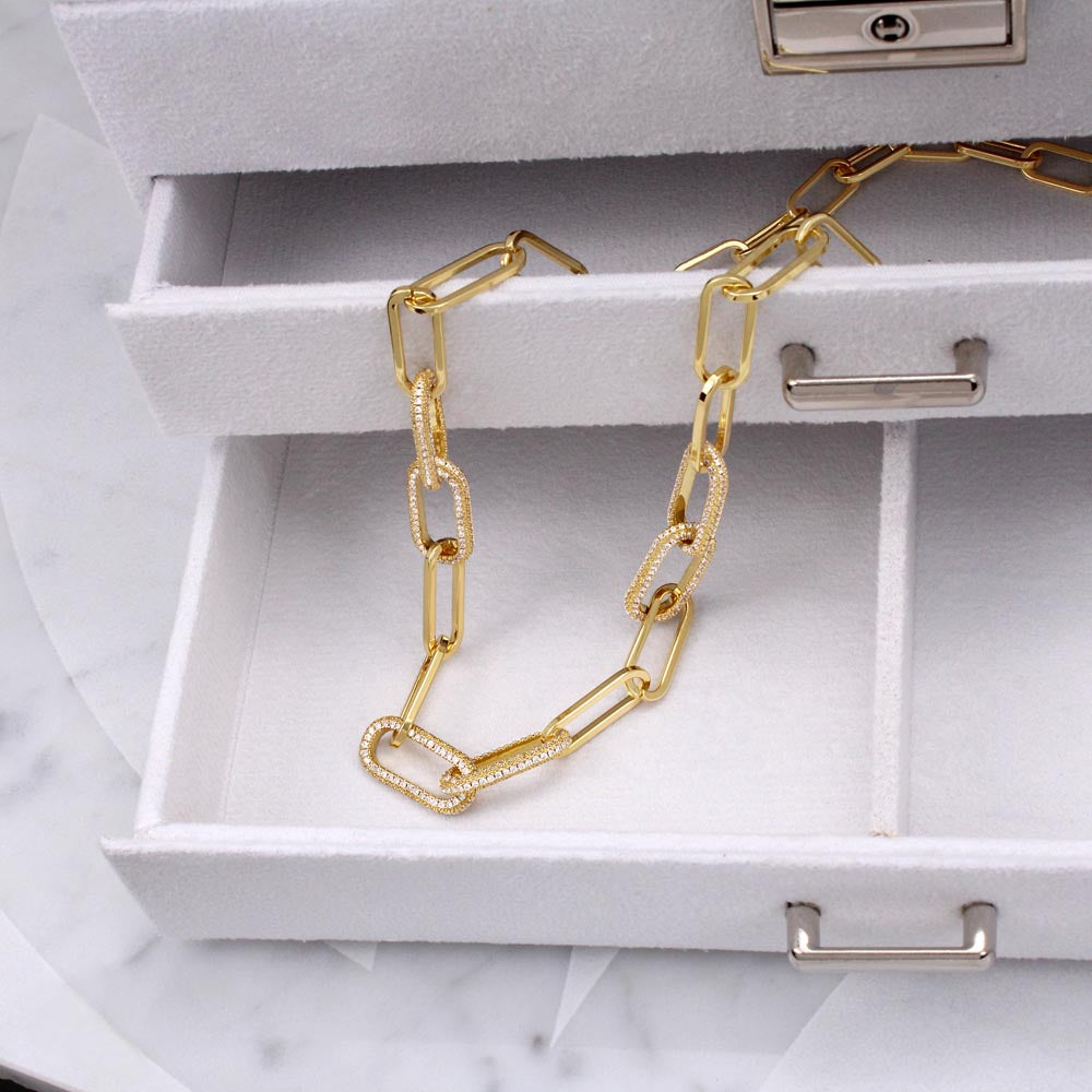 Mom Forever Linked Paperclip Chain Necklace