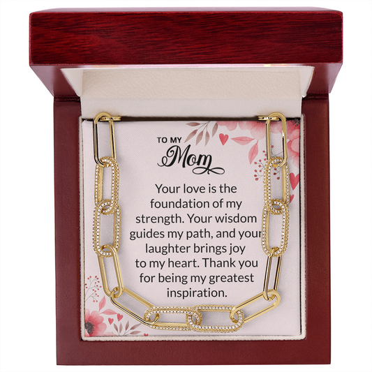Mom Forever Linked Paperclip Chain Necklace