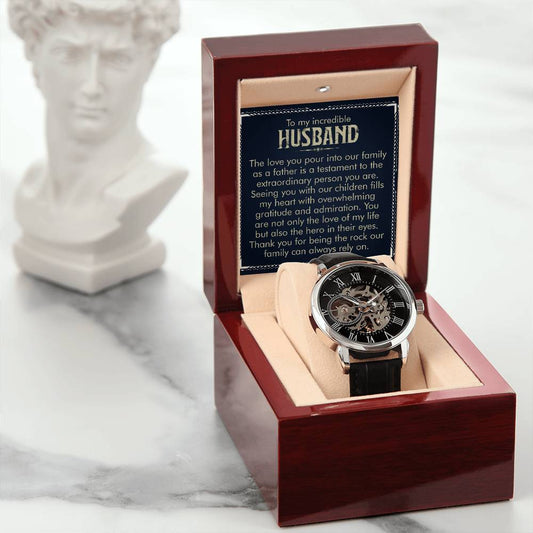 To My Husband Openwork Watch-[Heartfelt Family Gift]