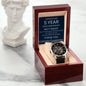 Custom 5 Year Work Anniversary Men's Mechanical Watch with LED Gift Box Gift Box-[Heartfelt Family Gift]