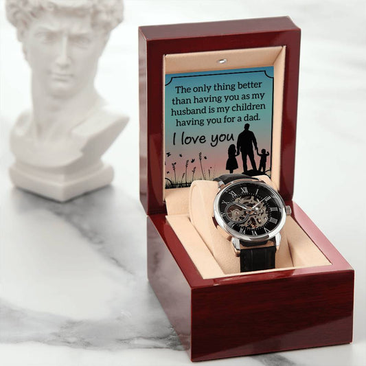 Husband Dad Openwork Watch-[Heartfelt Family Gift]