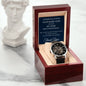 Personalized 40 Year Work Anniversary Men's Mechanical Watch with LED Gift Box-[Heartfelt Family Gift]