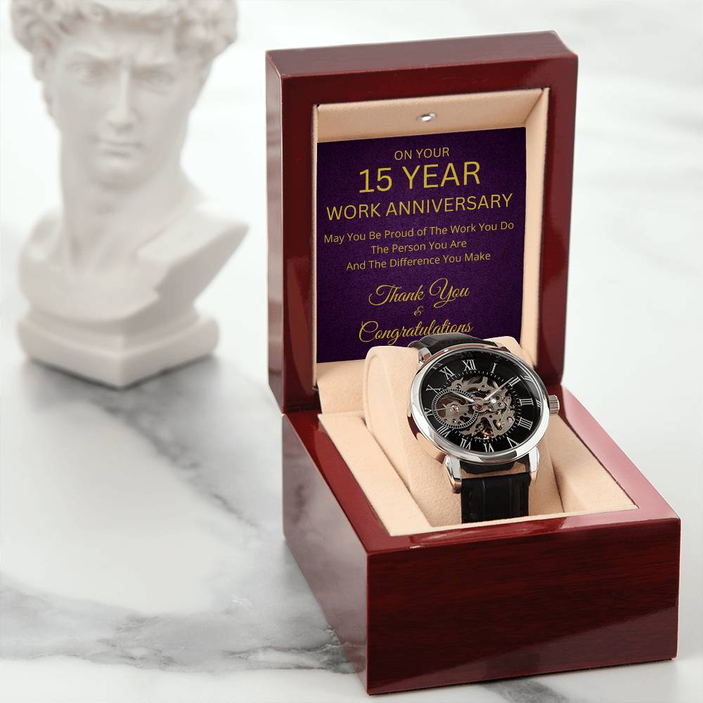 15th Work Anniversary Gift Mechanical Watch-[Heartfelt Family Gift]