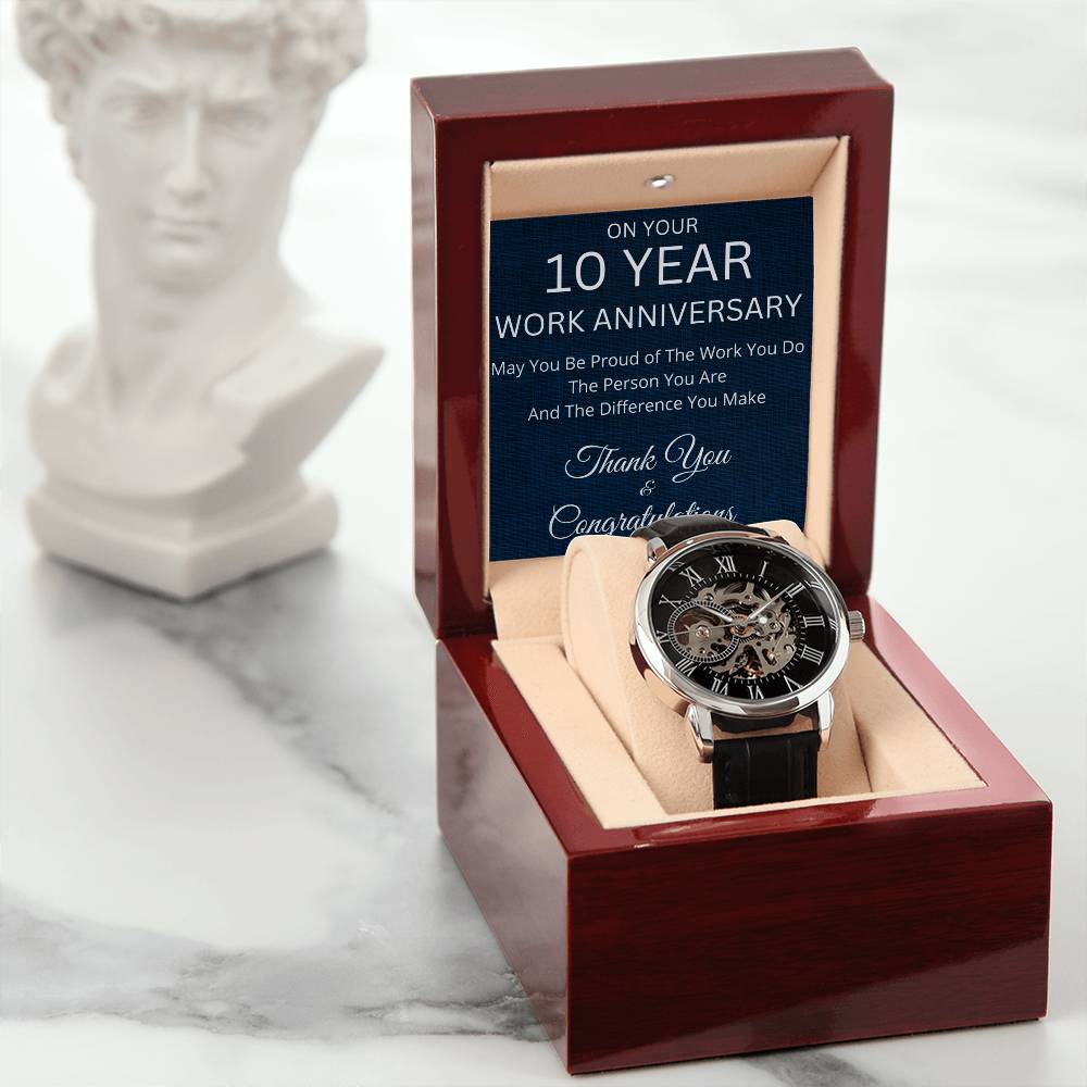 10 Year Work Anniversary GIft  Mechanical Watch-[Heartfelt Family Gift]