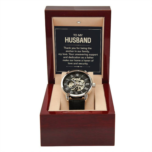 Husband Thank You Openwork Watch-[Heartfelt Family Gift]