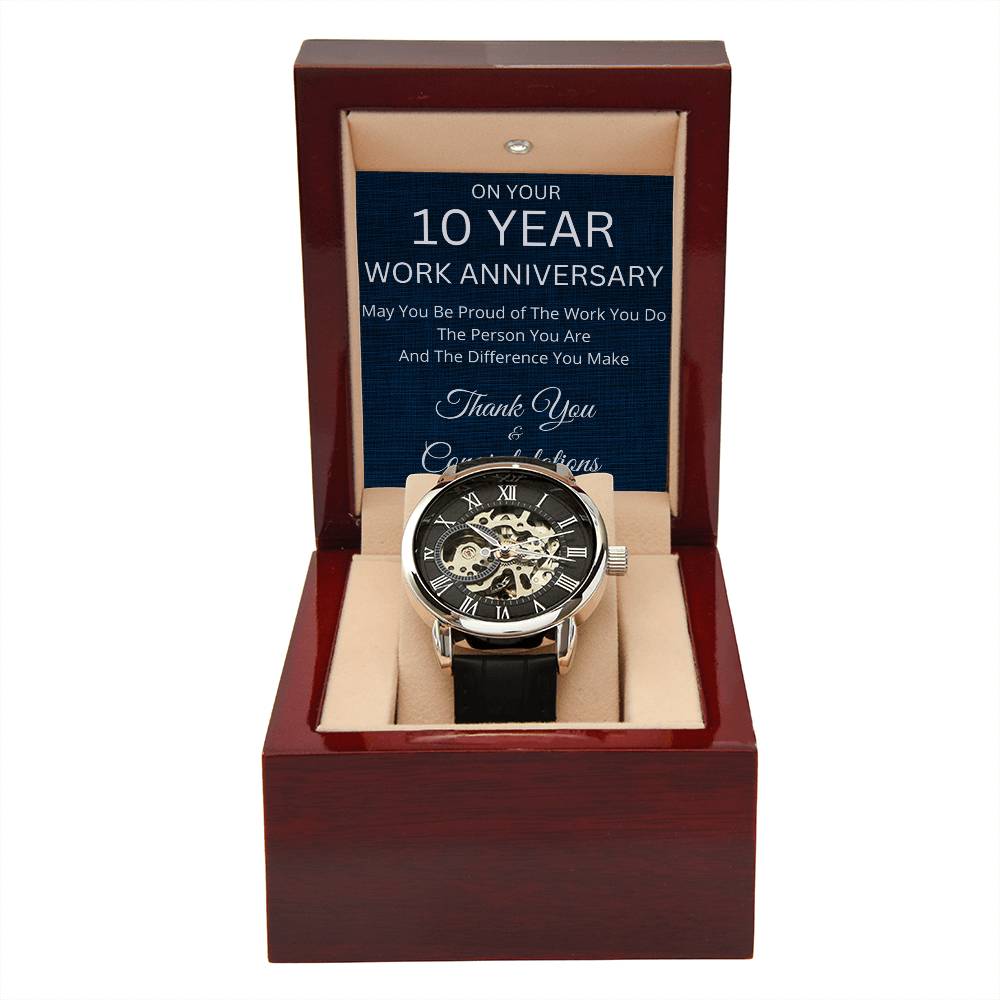 10 Year Work Anniversary GIft  Mechanical Watch-[Heartfelt Family Gift]