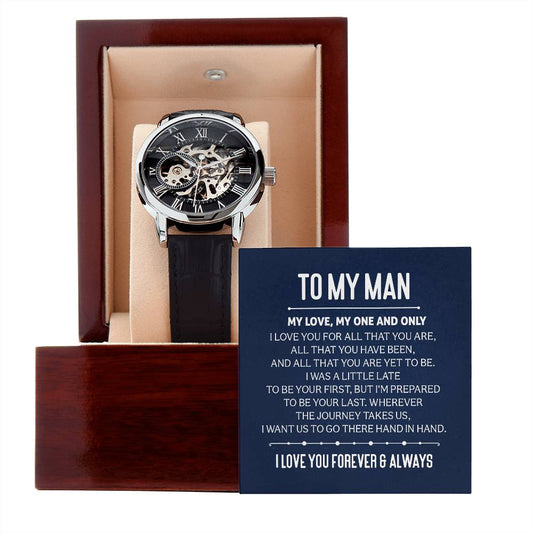 To My Man - Soulmate Husband Boyfriend Openwork Watch-[Heartfelt Family Gift]