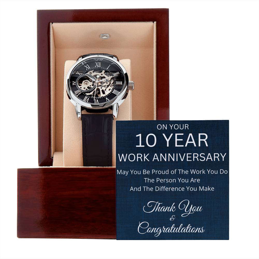 10 Year Work Anniversary GIft  Mechanical Watch-[Heartfelt Family Gift]