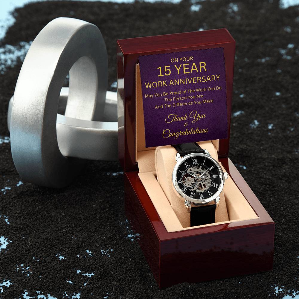 15th Work Anniversary Gift Mechanical Watch-[Heartfelt Family Gift]