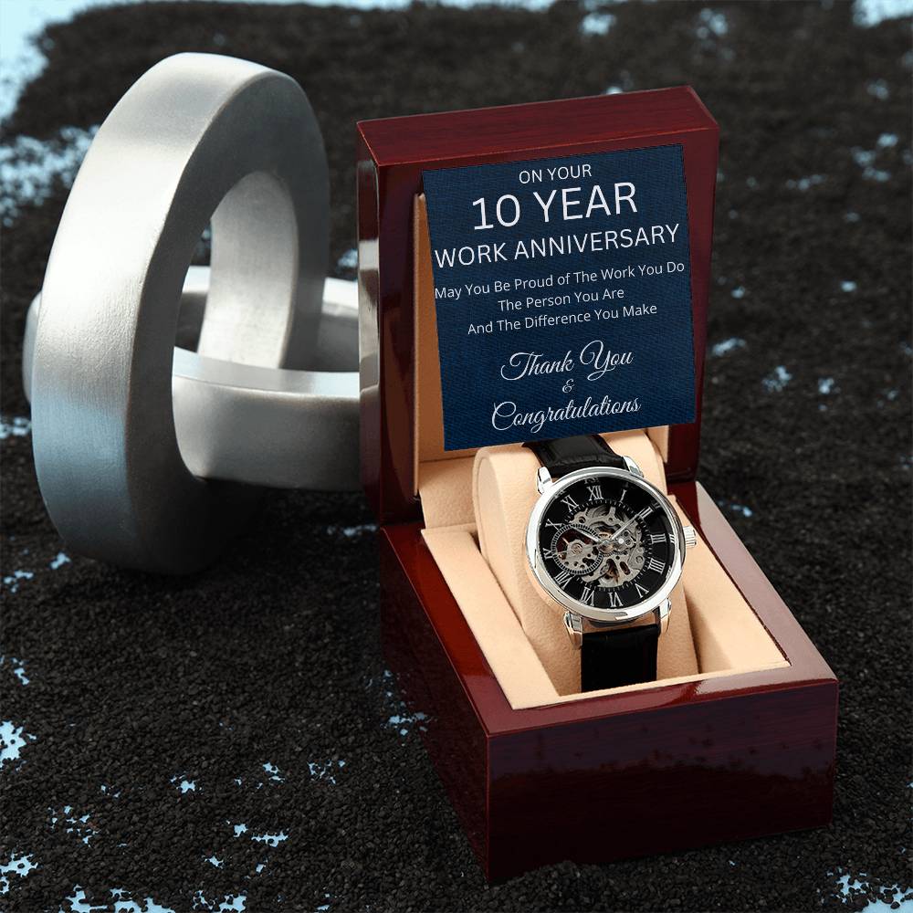 10 Year Work Anniversary GIft  Mechanical Watch-[Heartfelt Family Gift]