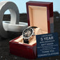 Custom 5 Year Work Anniversary Men's Mechanical Watch with LED Gift Box Gift Box-[Heartfelt Family Gift]
