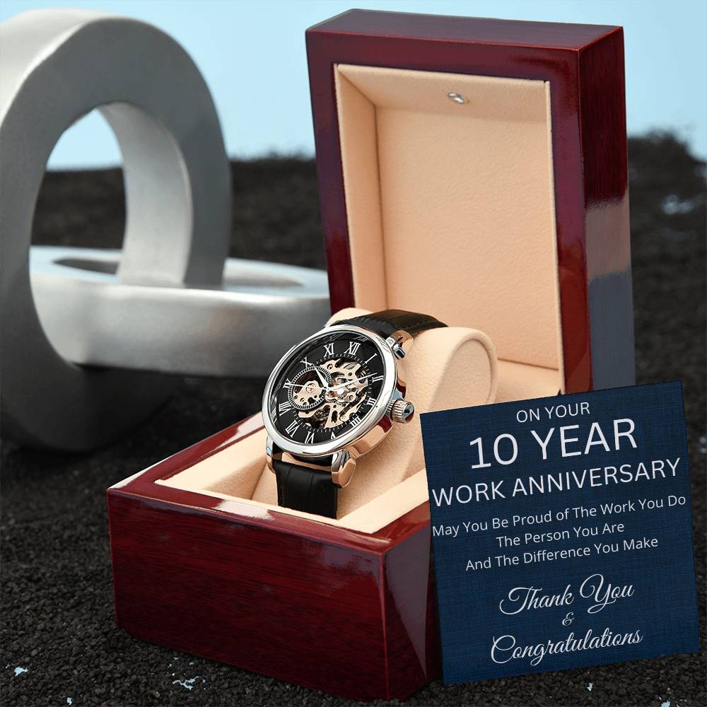 10 Year Work Anniversary GIft  Mechanical Watch-[Heartfelt Family Gift]