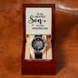 Son on Your Wedding Day Men's Openwork Watch with Lighted Gift Box-[Heartfelt Family Gift]