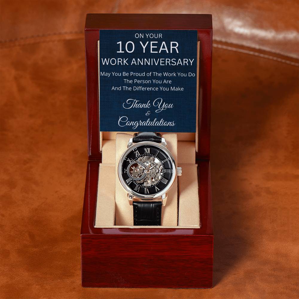 10 Year Work Anniversary GIft  Mechanical Watch-[Heartfelt Family Gift]