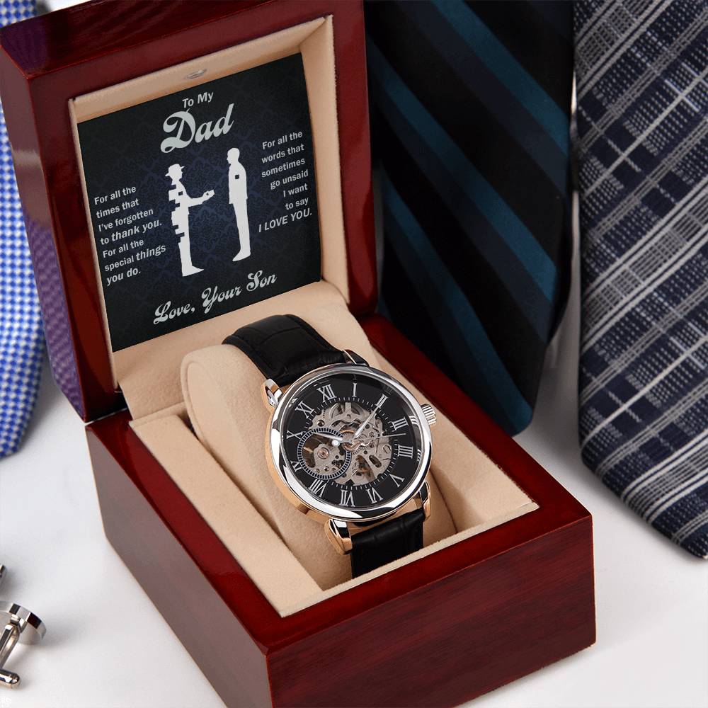 To My Dad Men's Opens Face Mechanical Watch Gift-[Heartfelt Family Gift]