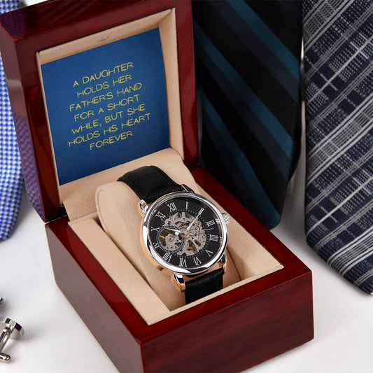Father from Daughter Men's Mechanical Watch with LED Gift Box-[Heartfelt Family Gift]