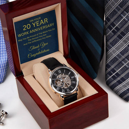 20 Year Work Anniversary Gift Mechanical Watch-[Heartfelt Family Gift]