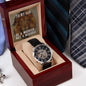 Son Be a Warrior Men's Openwork Watch with Lighted Gift Box-[Heartfelt Family Gift]