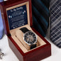 To My Daddy Father to Be Men's Openwork Watch with Lighted Gift Box-[Heartfelt Family Gift]
