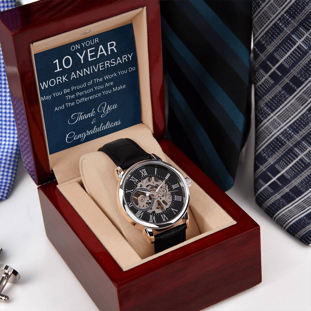 10 Year Work Anniversary GIft  Mechanical Watch-[Heartfelt Family Gift]