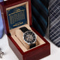 To Our Son on Your Wedding Day Men's Openwork Watch with Lighted Gift Box-[Heartfelt Family Gift]
