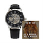 Son Be a Warrior Men's Openwork Watch with Lighted Gift Box-[Heartfelt Family Gift]