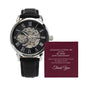 Custom Name 40 Year Work Anniversary Men's Mechanical Watch with LED Gift Box-[Heartfelt Family Gift]