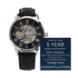 Custom 5 Year Work Anniversary Men's Mechanical Watch with LED Gift Box Gift Box-[Heartfelt Family Gift]