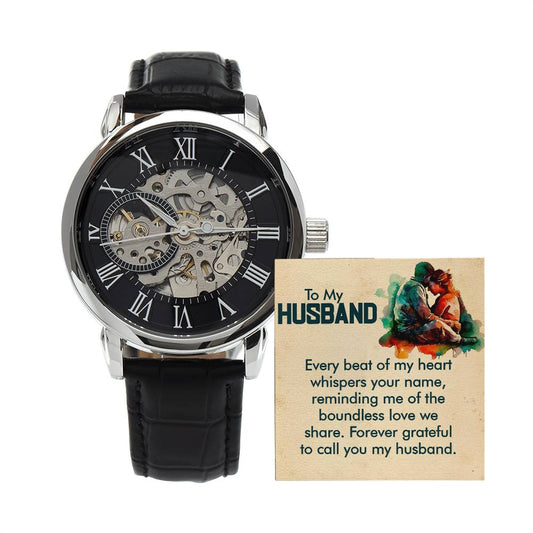 Husband Every Beat of My Heart Openwork Watch-[Heartfelt Family Gift]