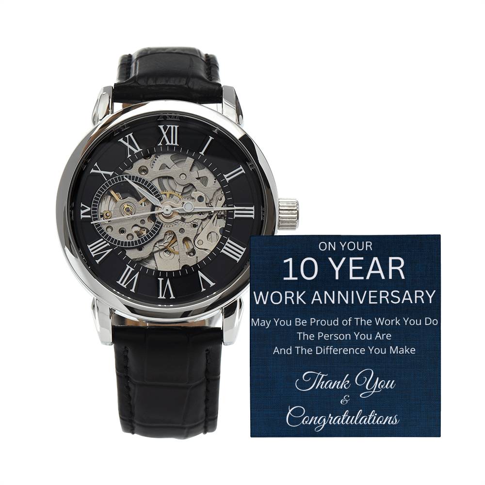 10 Year Work Anniversary GIft  Mechanical Watch-[Heartfelt Family Gift]