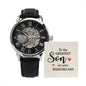 Son on Your Wedding Day Men's Openwork Watch with Lighted Gift Box-[Heartfelt Family Gift]