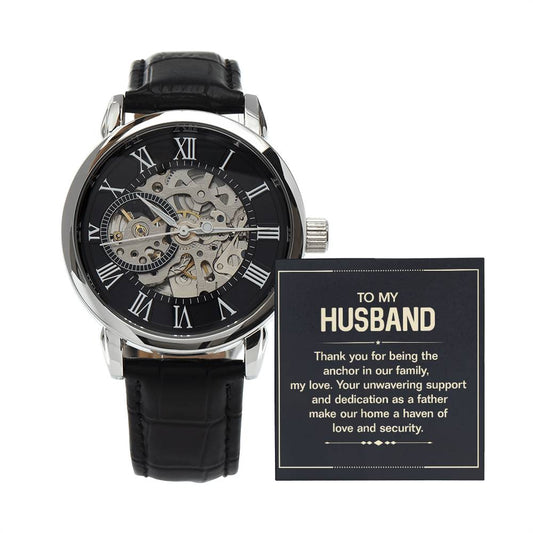 Husband Thank You Openwork Watch-[Heartfelt Family Gift]